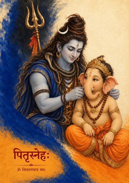 Pitrisneh Mahadev and Baal Ganesh poster in set of three